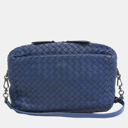 Bottega Veneta: Голубая сумка  Intrecciato