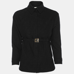 Fendi: Чёрная куртка  FF
