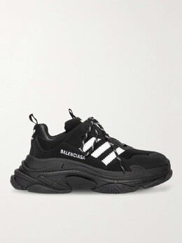 Balenciaga: Чёрные кроссовки  Triple S