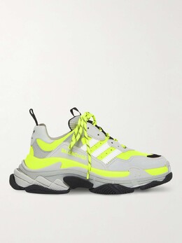 Balenciaga: Жёлтые кроссовки  Triple S