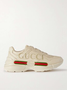 Gucci: Бежевые кроссовки  Rhyton
