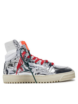 Off-White: Серебристые кроссовки 