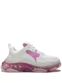 Balenciaga: Белые кроссовки  Triple S