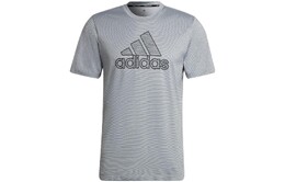 Adidas: Серебристая футболка 
