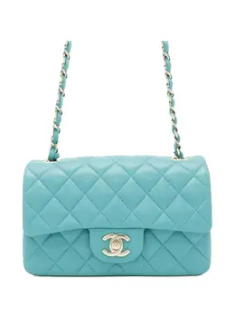 CHANEL Pre-Owned: Голубая сумка через плечо 