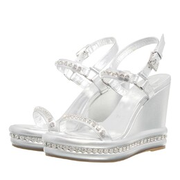 Christian Louboutin: Серебристые мокасины 