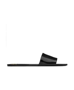 Saint Laurent: Чёрные шлёпанцы 