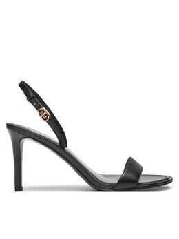 Tory Burch: Чёрные сандалии  Double T