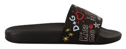 Dolce & Gabbana: Чёрные сандалии 