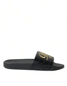 Dolce & Gabbana: Чёрные шлёпанцы 