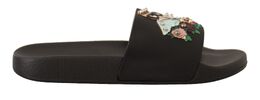 Dolce & Gabbana: Чёрные шлёпанцы 