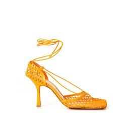 Bottega Veneta: Оранжевые сандалии 