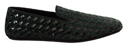 Dolce & Gabbana: Зелёные мокасины 