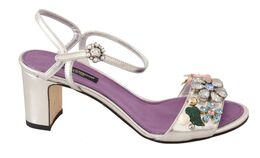 Dolce & Gabbana: Серебристые сандалии 