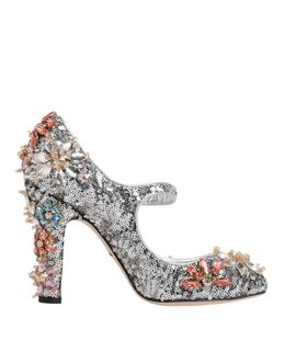 Dolce & Gabbana: Серебристые туфли 