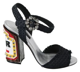 Dolce & Gabbana: Чёрные сандалии 
