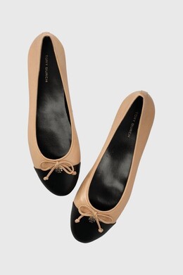Tory Burch: Бежевые балетки 