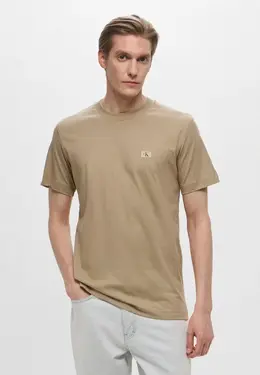 Calvin Klein Jeans: Коричневая футболка 