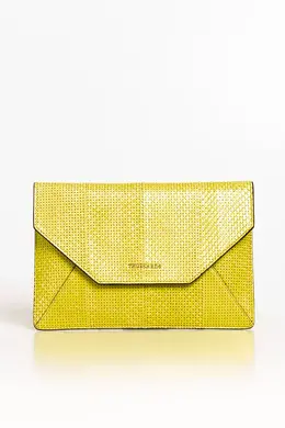 Trussardi: Жёлтый клатч 