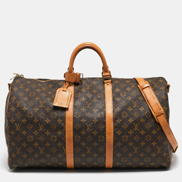 Louis Vuitton: Коричневая сумка  Keepall