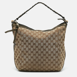 Gucci: Бежевая сумка  Bamboo