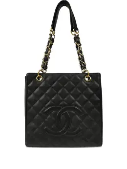 CHANEL Pre-Owned: Чёрная сумка-шоппер 