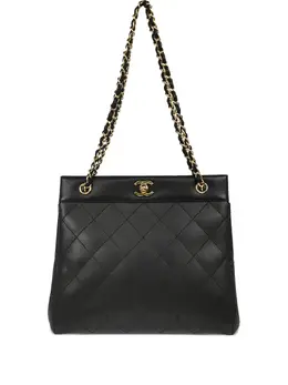 CHANEL Pre-Owned: Чёрная сумка-шоппер 