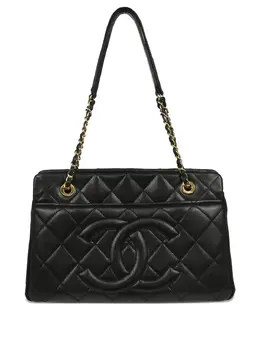 CHANEL Pre-Owned: Чёрная сумка-шоппер 
