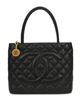 CHANEL Pre-Owned: Чёрная сумка-шоппер 