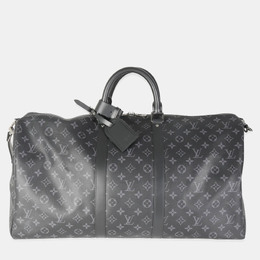 Louis Vuitton: Чёрная сумка  Keepall