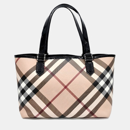 Burberry: Бежевая сумка-шоппер 