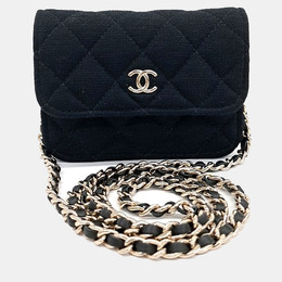 Chanel: Чёрная сумка через плечо 