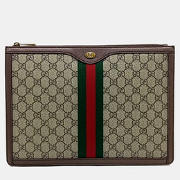 Gucci: Бежевый клатч 
