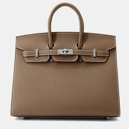 Hermes: Коричневая сумка-шоппер  Birkin 25