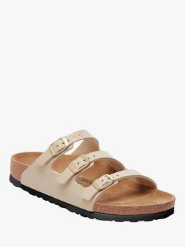 Birkenstock: Бежевые сандалии  Birko Flor