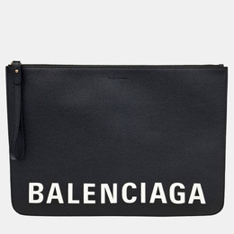 Balenciaga: Чёрный клатч 
