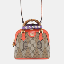 Gucci: Серая сумка  Bamboo