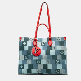 Louis Vuitton: Голубая сумка-шоппер 