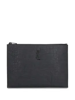 Saint Laurent: Чёрный клатч  Monogram