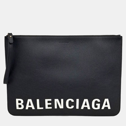 Balenciaga: Чёрный клатч 