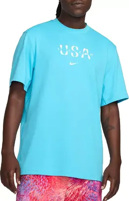 Nike: Голубая футболка  Dri FIT