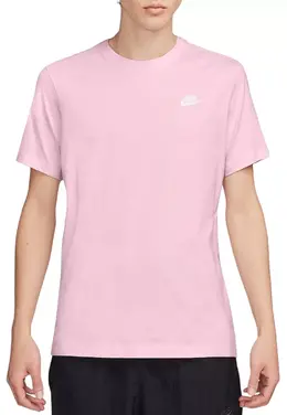 Nike: Розовая футболка  Sportswear Club