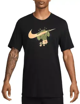 Nike: Чёрная футболка  Dri FIT