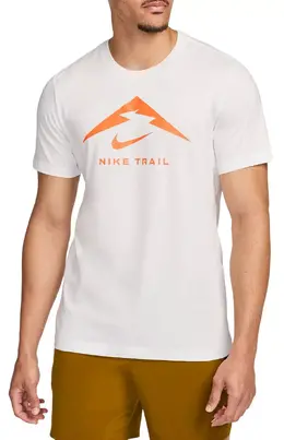 Nike: Белая футболка  Dri FIT Trail
