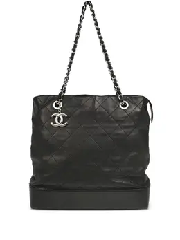 CHANEL Pre-Owned: Чёрная сумка-шоппер 