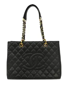 CHANEL Pre-Owned: Чёрная сумка-шоппер 