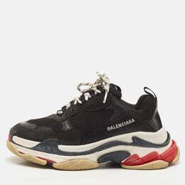 Balenciaga: Чёрные кроссовки  Triple S