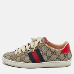 Gucci: Бежевые кроссовки  GG Supreme