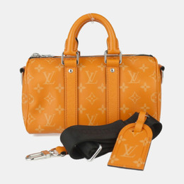 Louis Vuitton: Оранжевая сумка  Keepall