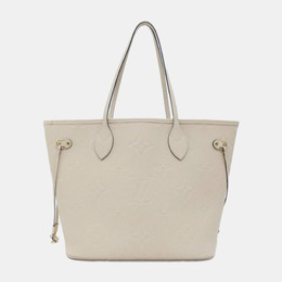 Louis Vuitton: Бежевая сумка  Neverfull MM